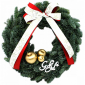 Dekorerad julkrans Christina.  Äkta ädelris Dekorerad julkrans Christina.  Äkta ädelris