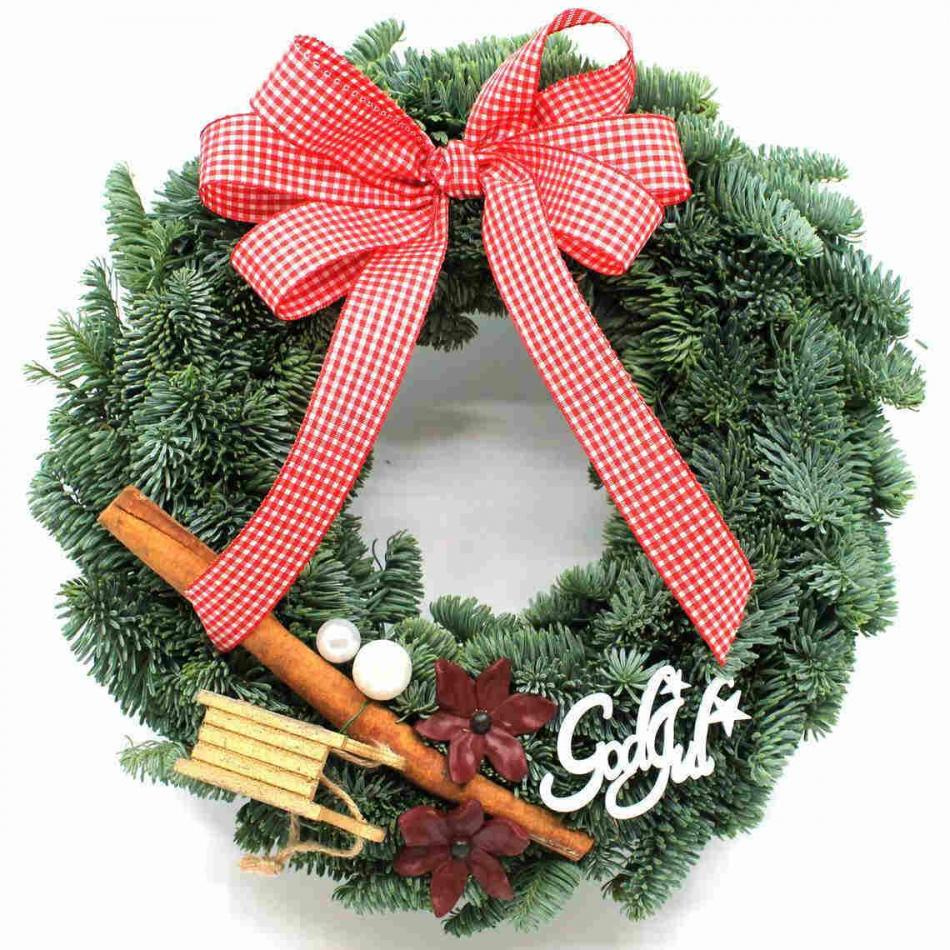 Dekorerad julkrans Eva.  Äkta ädelris