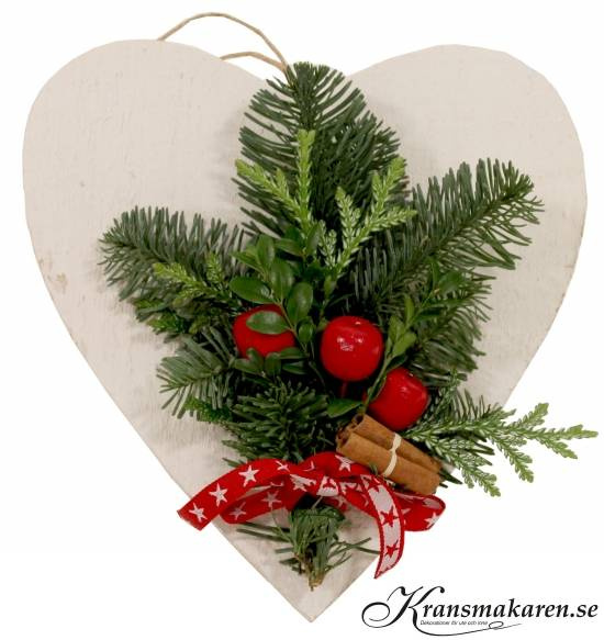 Trähjärta med nobilisris och äpplen