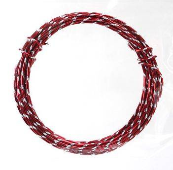 Aluminiumtråd röd och silver 10 m