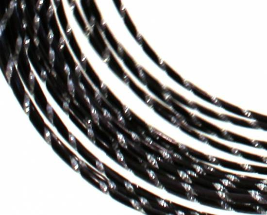 Aluminiumtråd Svart/silver. 10 meter