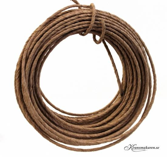 Pappsnöre med ståltråd, natur. 10 meter