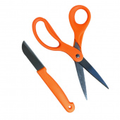 Sax och kniv i orange färger - Floristverktyg Sax och kniv i orange färger - Floristverktyg