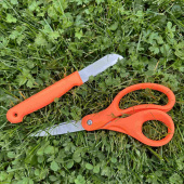 Sax och kniv i orange färger - Floristverktyg Sax och kniv i orange färger - Floristverktyg