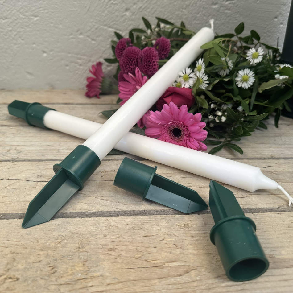 Ljushållare till kronljus av plast - Gröna 4 st