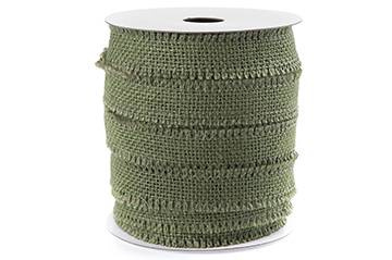 Juteväv, 20 mm. Grön (5 meter)