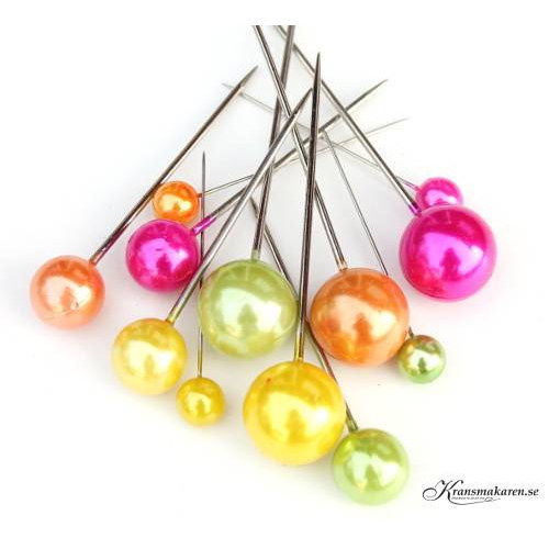 Pärlnålar mixade storlekar & färger. 40 st.