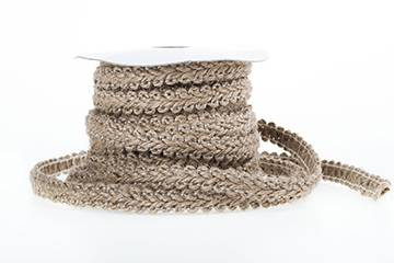 Flätat band. Natur. 10 mm. ( 2 meter )