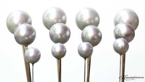 Pärlnålar mixade storlekar i silver. 30 st