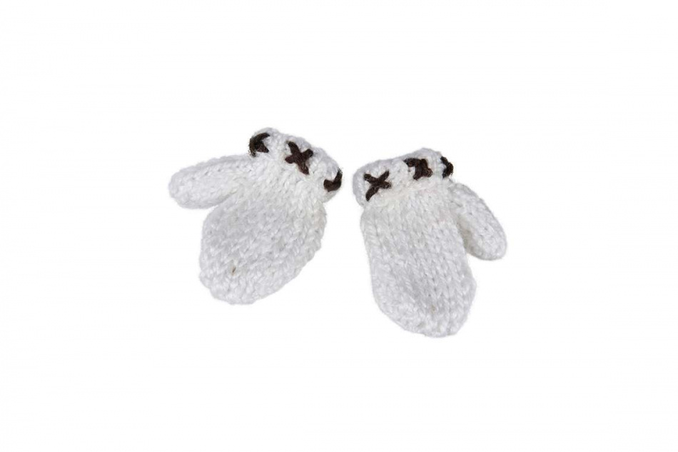 Vantar, stickade. Vita. ca 5 cm