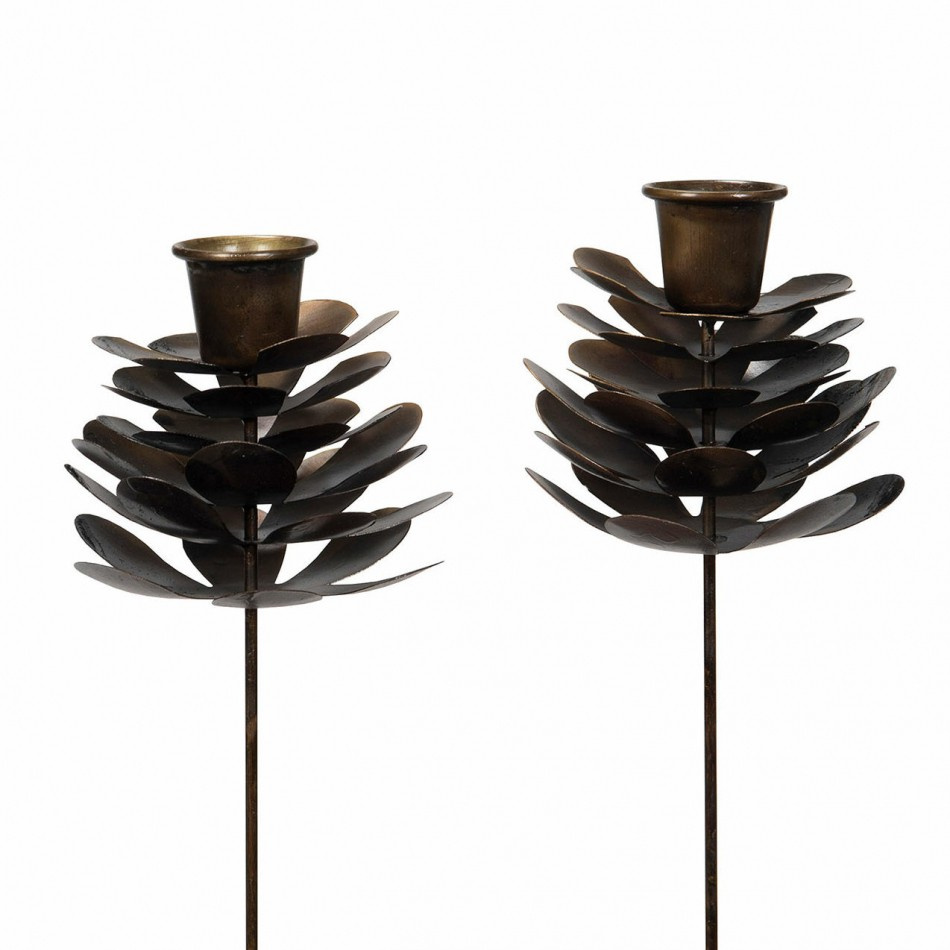 Ljushållare Kronljus Kotte - Mörkbrun