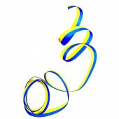 Band, blå/gul, 15 mm. (1 meter)