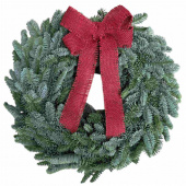 Dörrkrans ca 35 cm med röd rosett Dörrkrans ca 35 cm med röd rosett