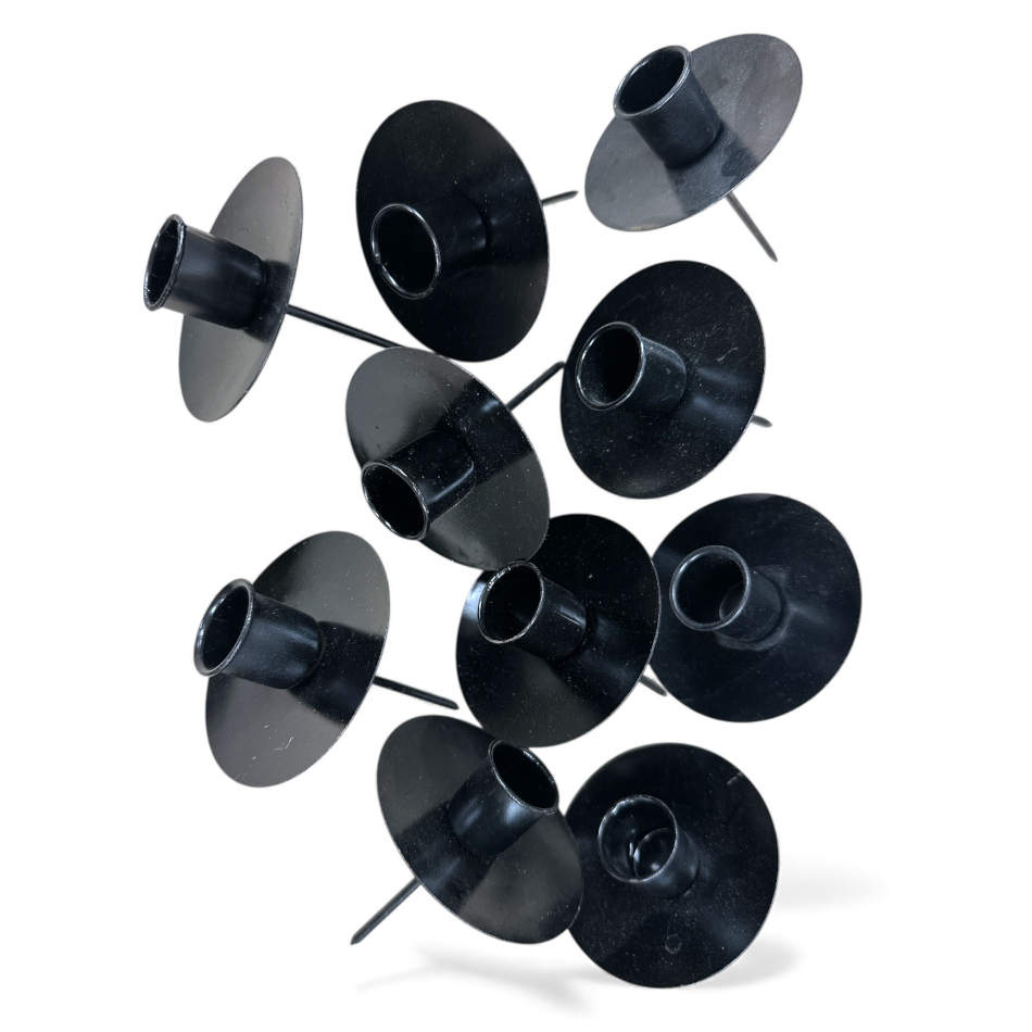 10 st Ljushållare Kronljus - Svarta