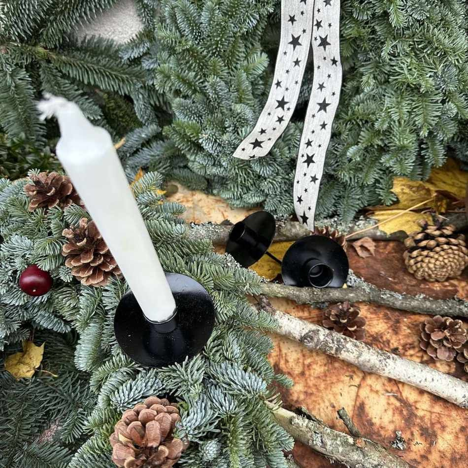 10 st Ljushållare Kronljus - Svarta