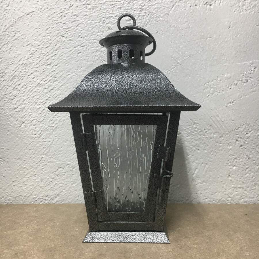 Stående Gravlykta, silvergrå 