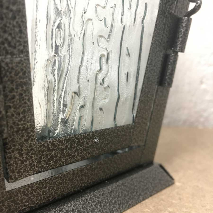 Stående Gravlykta, silvergrå 