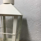 Gravlykta Cremefärgad 20 cm med klart glas Gravlykta Cremefärgad 20 cm med klart glas