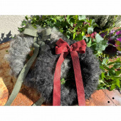 Ullkrans Svartgrå ca 31 cm Ullkrans Svartgrå ca 31 cm