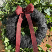 Ullkrans Svartgrå ca 31 cm Ullkrans Svartgrå ca 31 cm