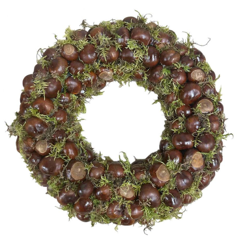 Krans av kastanjer och ekollon - ca 32 cm i diameter