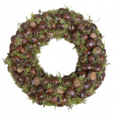 Krans av kastanjer och ekollon - ca 32 cm i diameter Krans av kastanjer och ekollon - ca 32 cm i diameter