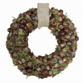 Krans av kastanjer och ekollon - ca 34 cm i diameter Krans av kastanjer och ekollon - ca 34 cm i diameter