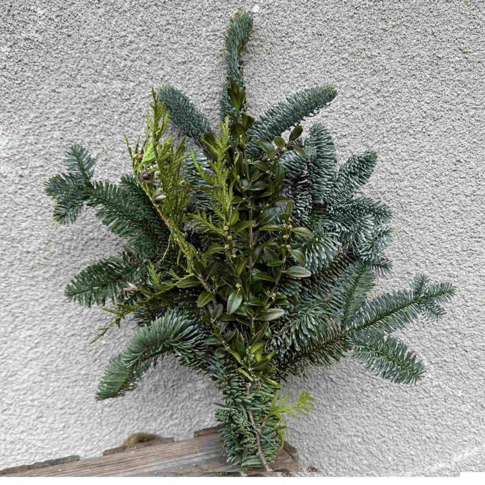 Bukett - Ädelris, buxbom och thuja