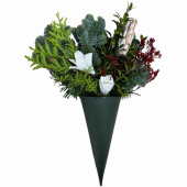 Ädelrisbukett med blommor och gravvas Ädelrisbukett med blommor och gravvas