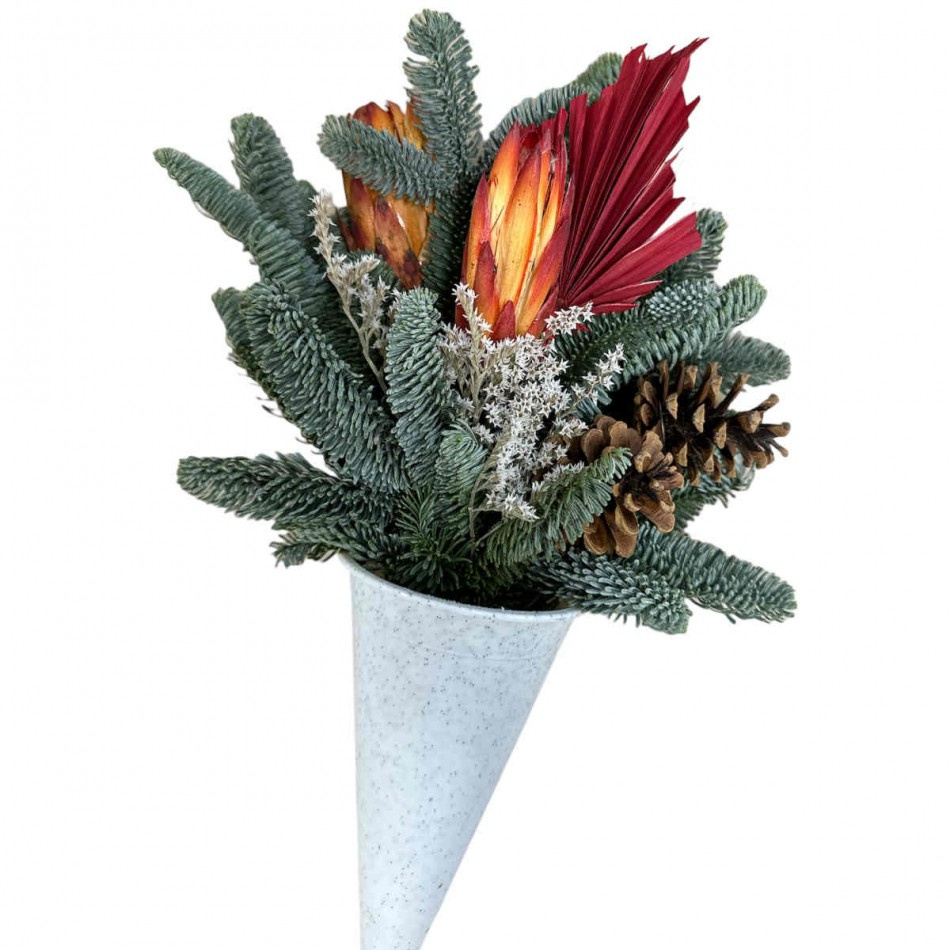 Gravdekoration med Ananasblommor och Grå gravvas