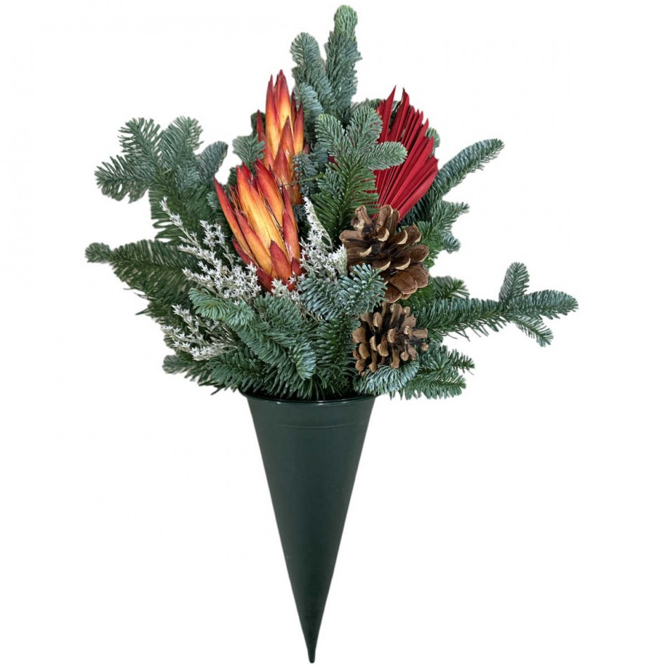 Gravdekoration med Ananasblommor och Grön gravvas