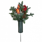 Gravdekoration med Ananasblommor och Grön rund gravvas Gravdekoration med Ananasblommor och Grön rund gravvas