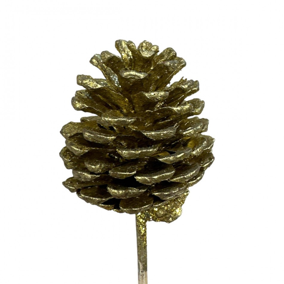 Glittriga guldkottar på pinne (3st)