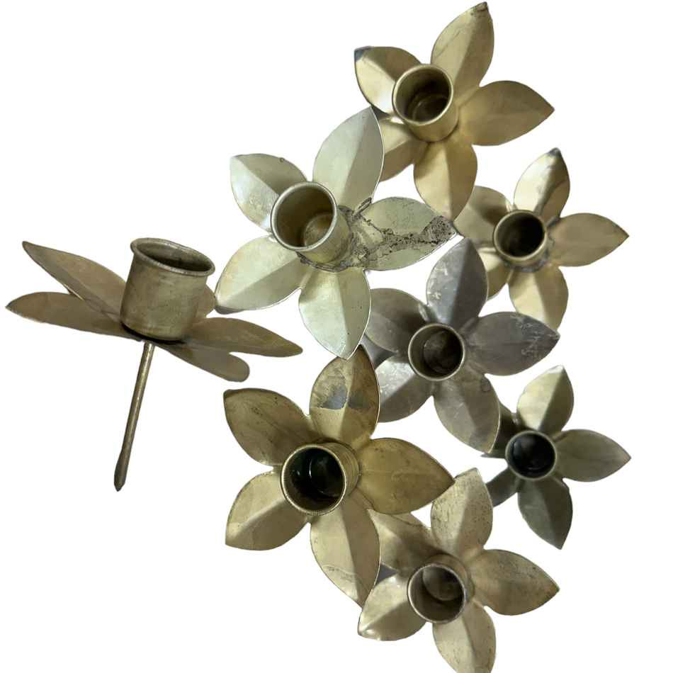 Ljushållare Kronljus Blomma - Mässing 8 st