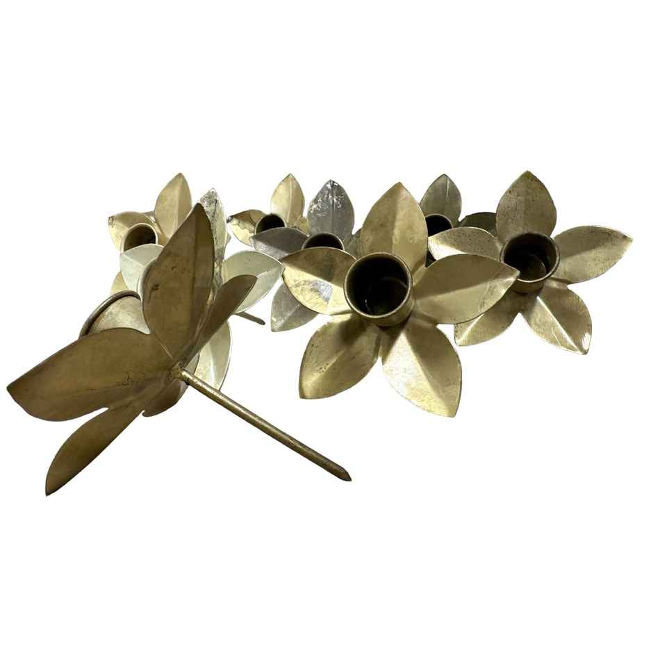 Ljushållare Kronljus Blomma - Mässing 8 st