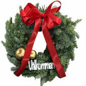 Rosett av rött polyester band Rosett av rött polyester band