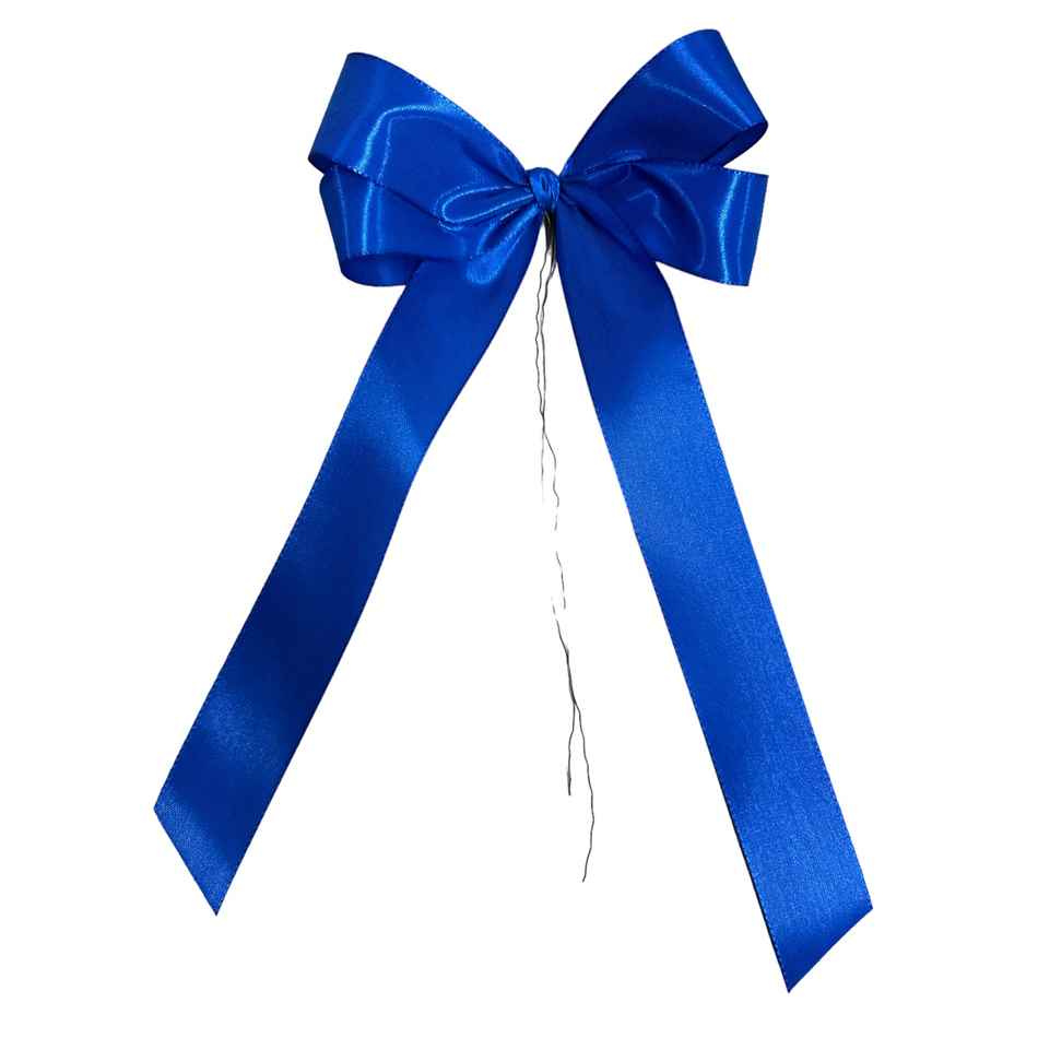 Rosett av blått polyester band 