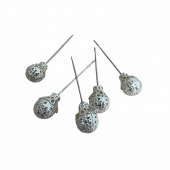 Silverfärgad dekorationsnål krona 5st 10mm Silverfärgad dekorationsnål krona 5st 10mm