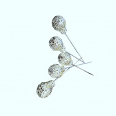 Silverfärgad dekorationsnål krona 5st 10mm Silverfärgad dekorationsnål krona 5st 10mm