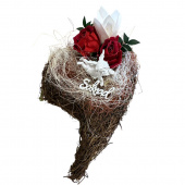 Hjärta av salim med rosor, ängel och skylt Saknad Hjärta av salim med rosor, ängel och skylt Saknad