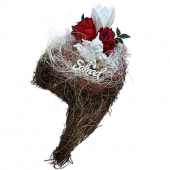 Hjärta av salim med rosor, ängel och skylt Saknad Hjärta av salim med rosor, ängel och skylt Saknad