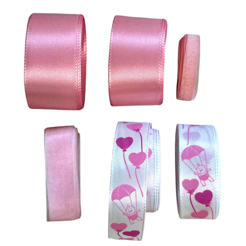 Dekorband Mix Rosa nyanser ca 13 meter