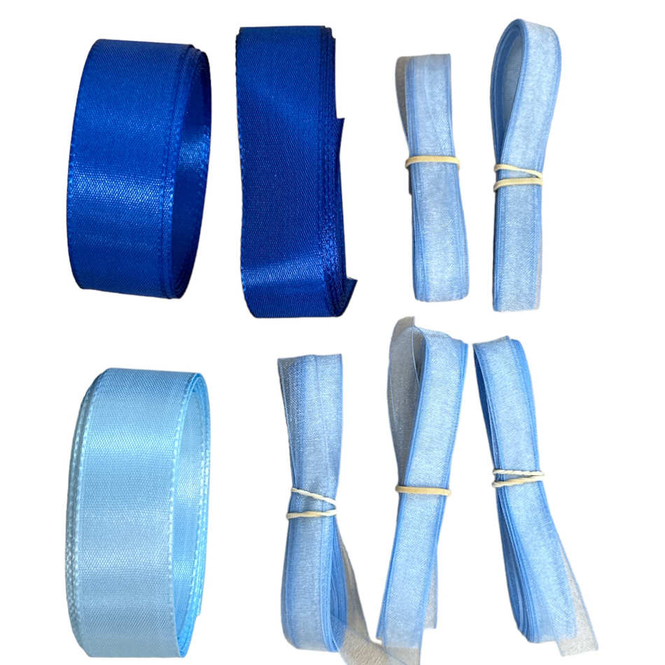 Dekorband Mix Blå nyanser ca 26 meter