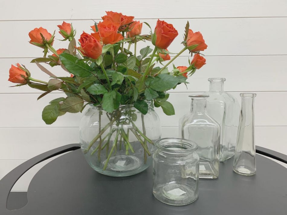 Glasvas rund ca 14.5 cm