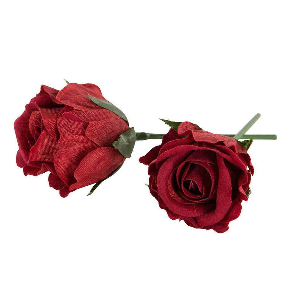 Röd ros av vattenfast tyg ca 4 cm