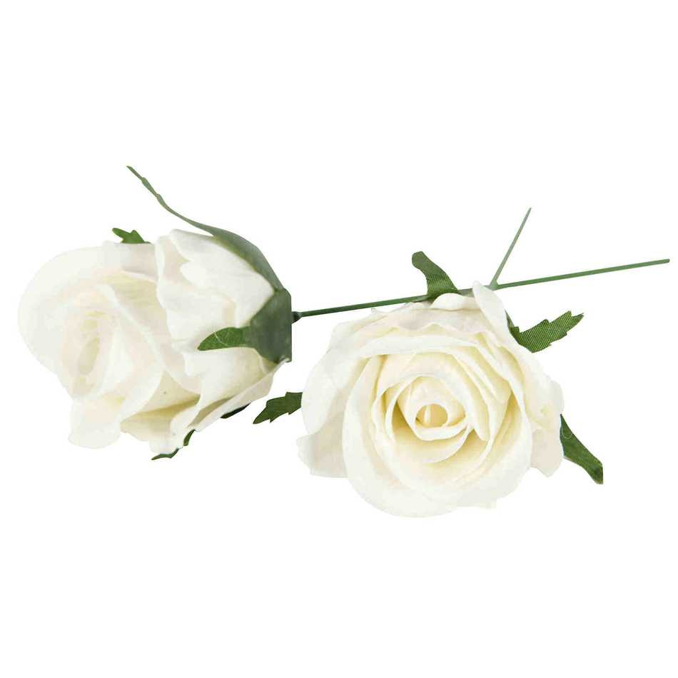 Vit ros av vattenfast tyg ca 6 cm