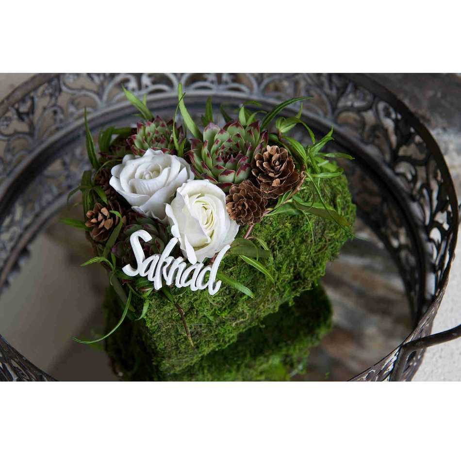 Vit ros av vattenfast tyg ca 6 cm