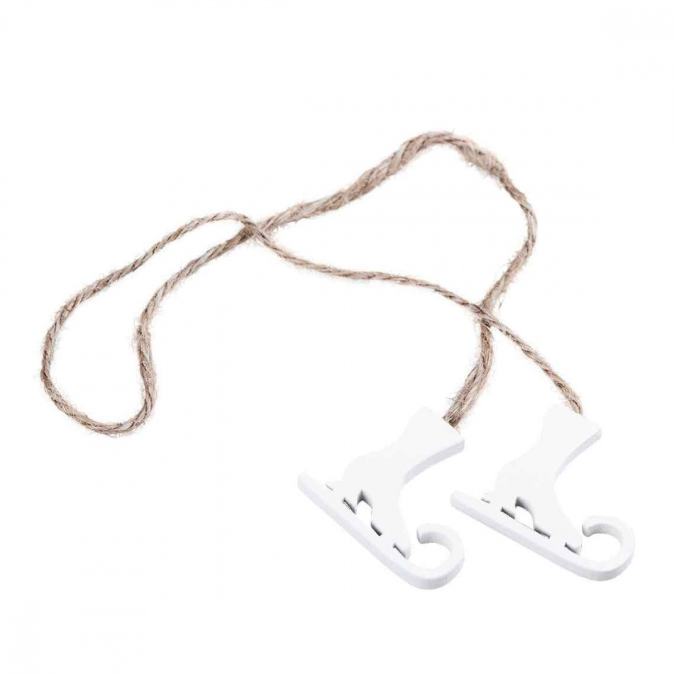 Skridskor på natursnöre, 2 st, Vita