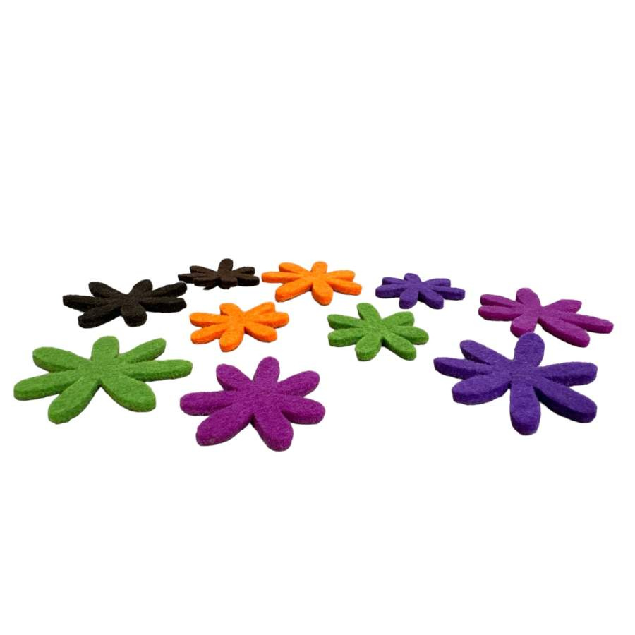 Blommor, mix. 3,5-4,5 cm. 10 st