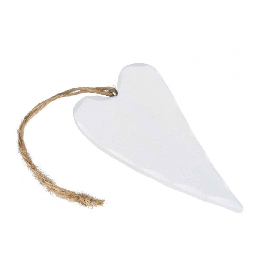 hjärta i vitt 5 x 10 cm